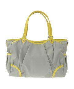 MK MICHEL KLEIN BAG / エムケーミッシェルクランバッグ トートバッグ | 【撥水・A4サイズ対応】フェイクレザーパイピングトートバッグ