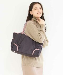 MK MICHEL KLEIN BAG / エムケーミッシェルクランバッグ トートバッグ | 【撥水・A4サイズ対応】フェイクレザーパイピングトートバッグ