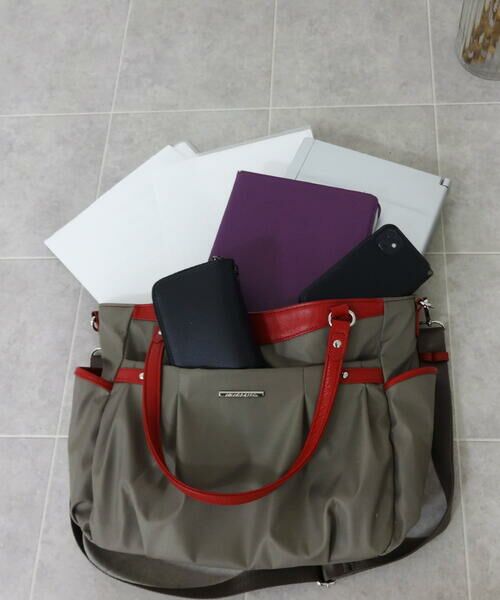 MK MICHEL KLEIN BAG / エムケーミッシェルクランバッグ トートバッグ | 【撥水/2WAY/販売停止】タックデザイントートバッグ | 詳細13