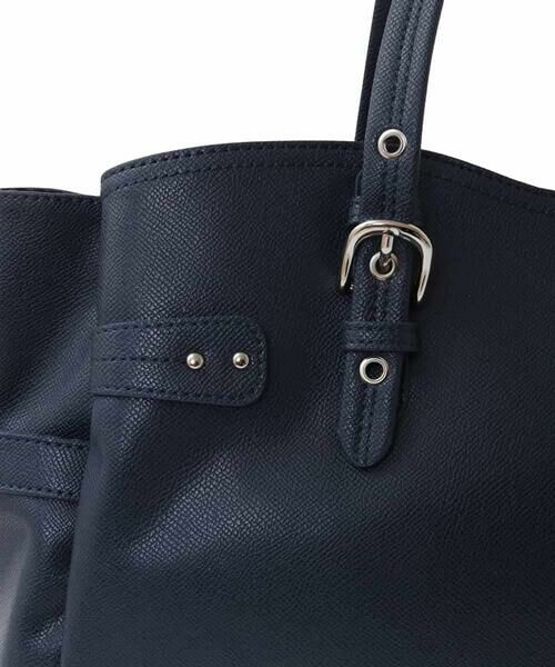 MK MICHEL KLEIN BAG / エムケーミッシェルクランバッグ トートバッグ | [大容量/2WAY]ステッチポイントワイドスクエアトート | 詳細1