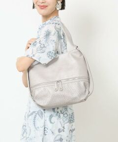 [2WAY/人気の定番BAG]パンチングデザイン変形ミニトートバッグ