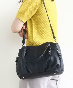 MK MICHEL KLEIN BAG / エムケーミッシェルクランバッグ トートバッグ | [2WAY]ベルトデザインラウンドトートバッグ