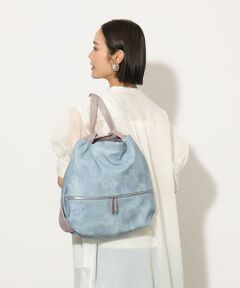 MK MICHEL KLEIN BAG / エムケーミッシェルクランバッグ トートバッグ | [2WAY/A4サイズ対応]シルバーラメアクセント変形トートバッグ