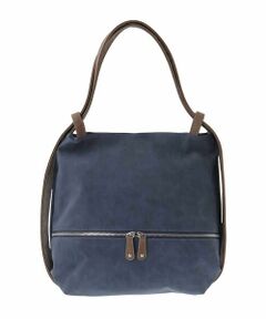 MK MICHEL KLEIN BAG / エムケーミッシェルクランバッグ トートバッグ | [2WAY/A4サイズ対応]シルバーラメアクセント変形トートバッグ