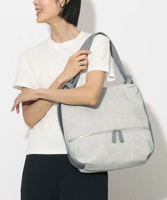 MK MICHEL KLEIN BAG / エムケーミッシェルクランバッグ トートバッグ | [2WAY/A4サイズ対応]シルバーラメアクセント変形トートバッグ