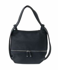 MK MICHEL KLEIN BAG / エムケーミッシェルクランバッグ トートバッグ | [2WAY]パンチングデザイン変形ミニトートバッグ