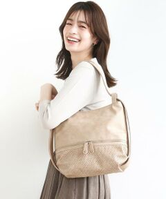 MK MICHEL KLEIN BAG / エムケーミッシェルクランバッグ トートバッグ | [2WAY]パンチングデザイン変形ミニトートバッグ