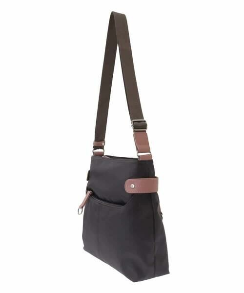 MK MICHEL KLEIN BAG / エムケーミッシェルクランバッグ ショルダーバッグ | [撥水/500g以下の軽量]アクセントレザースクエアショルダーバッグ | 詳細2