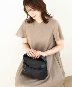 MK MICHEL KLEIN BAG / エムケーミッシェルクランバッグ ショルダーバッグ | [撥水/500g以下の軽量]アクセントレザーコンパクトショルダーバッグ
