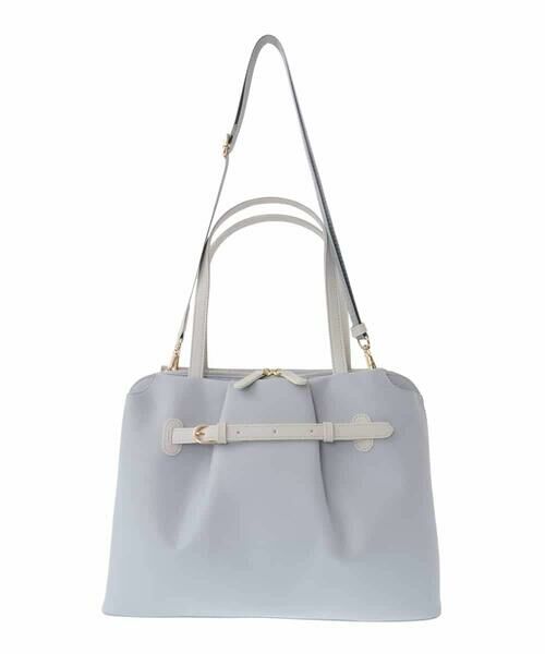 MK MICHEL KLEIN BAG / エムケーミッシェルクランバッグ トートバッグ | [2WAY]タックベルトデザイントートバッグ | 詳細4