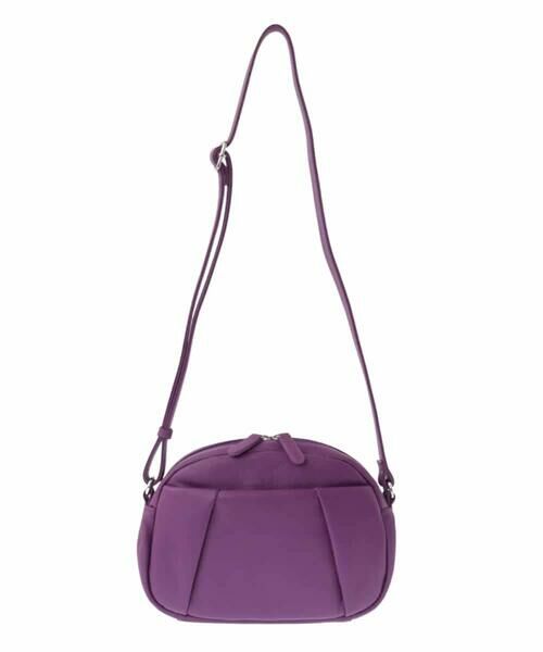 MK MICHEL KLEIN BAG/エムケーミッシェルクランバッグ タックポイントラウンドショルダーバッグ パープル F MK MICHEL KLEIN BAG/エムケーミッシェルクランバッグ タックポイントラウンドショルダーバッグ パープル F