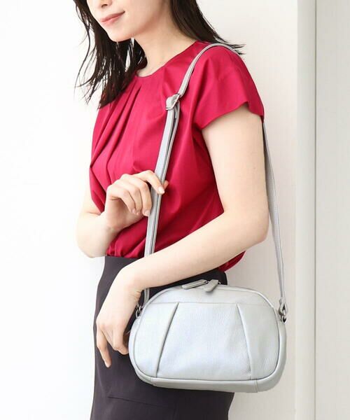 MK MICHEL KLEIN BAG/エムケーミッシェルクランバッグ タックポイントラウンドショルダーバッグ シルバー F MK MICHEL KLEIN BAG/エムケーミッシェルクランバッグ タックポイントラウンドショルダーバッグ シルバー F