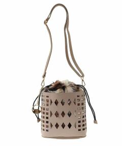 MK MICHEL KLEIN BAG / エムケーミッシェルクランバッグ ショルダーバッグ | [2WAY]ファー巾着パンチングショルダーバッグ