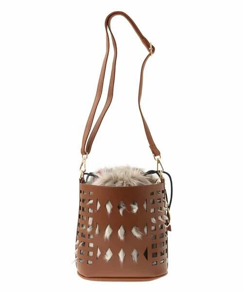 MK MICHEL KLEIN BAG / エムケーミッシェルクランバッグ ショルダーバッグ | [2WAY]ファー巾着パンチングショルダーバッグ | 詳細1