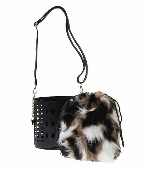MK MICHEL KLEIN BAG / エムケーミッシェルクランバッグ ショルダーバッグ | [2WAY]ファー巾着パンチングショルダーバッグ | 詳細13