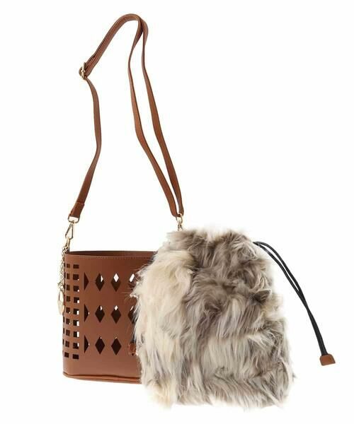 MK MICHEL KLEIN BAG / エムケーミッシェルクランバッグ ショルダーバッグ | [2WAY]ファー巾着パンチングショルダーバッグ | 詳細7