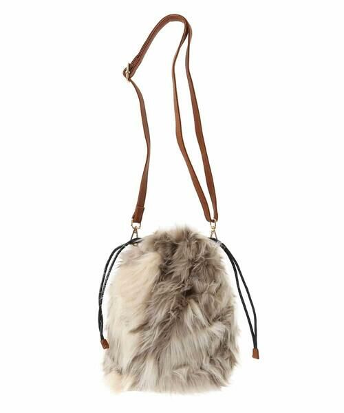 MK MICHEL KLEIN BAG / エムケーミッシェルクランバッグ ショルダーバッグ | [2WAY]ファー巾着パンチングショルダーバッグ | 詳細8