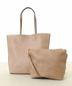 MK MICHEL KLEIN BAG / エムケーミッシェルクランバッグ トートバッグ | [インナーバッグ付き]スタッズデザイントートバッグ