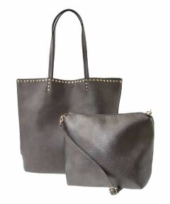 MK MICHEL KLEIN BAG / エムケーミッシェルクランバッグ トートバッグ | [インナーバッグ付き]スタッズデザイントートバッグ