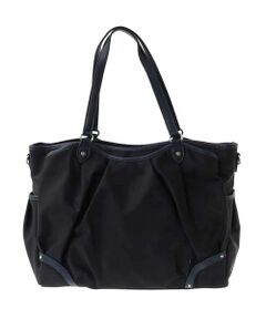 MK MICHEL KLEIN BAG / エムケーミッシェルクランバッグ トートバッグ | [2WAY/撥水]レザーアクセントナイロントートバッグ