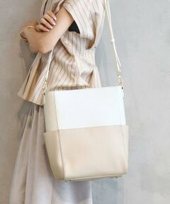 美品✨ エムケーミッシェルクラン トート ハンド バッグ 2way シルバー 2WAY]合成皮革タックデザインバッグ(トートバッグ) | MK MICHEL