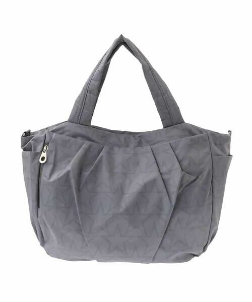 MK MICHEL KLEIN BAG / エムケーミッシェルクランバッグ トートバッグ | [2WAY/A4収納可]スター柄タックデザイントートバッグ | 詳細1