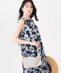 MK MICHEL KLEIN BAG / エムケーミッシェルクランバッグ ショルダーバッグ | リネン混ジョイントデザインショルダーバッグ