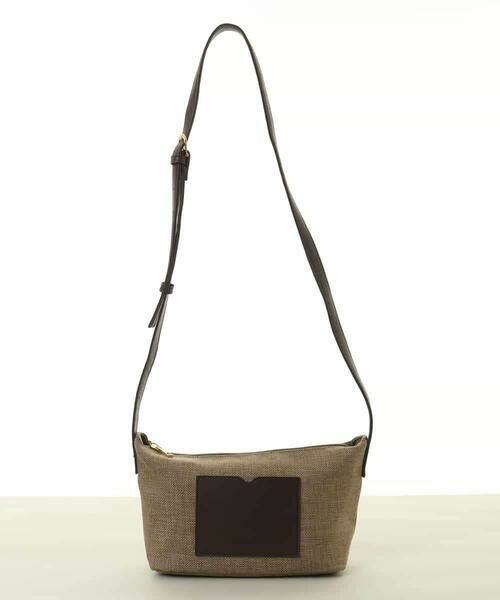 MK MICHEL KLEIN BAG / エムケーミッシェルクランバッグ ショルダーバッグ | リネン混ジョイントデザインショルダーバッグ | 詳細1