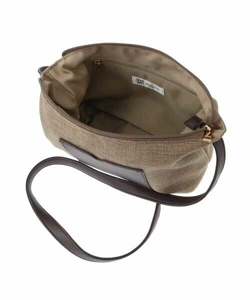 MK MICHEL KLEIN BAG / エムケーミッシェルクランバッグ ショルダーバッグ | リネン混ジョイントデザインショルダーバッグ | 詳細10