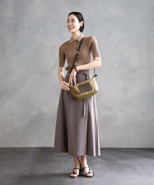 MK MICHEL KLEIN BAG / エムケーミッシェルクランバッグ ショルダーバッグ | リネン混ジョイントデザインショルダーバッグ | 詳細19