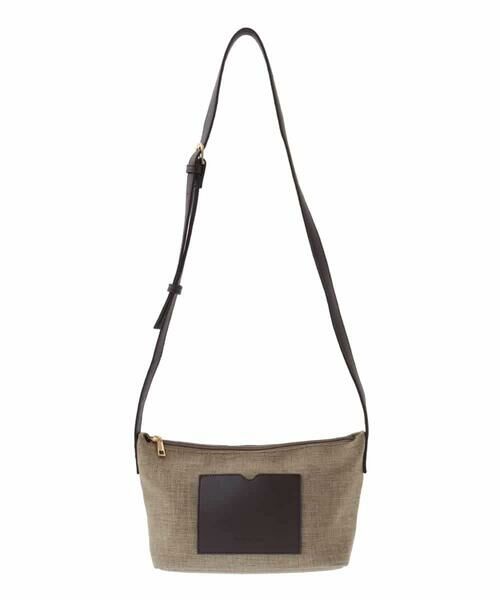 MK MICHEL KLEIN BAG / エムケーミッシェルクランバッグ ショルダーバッグ | リネン混ジョイントデザインショルダーバッグ | 詳細2