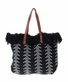 MK MICHEL KLEIN BAG / エムケーミッシェルクランバッグ トートバッグ | 幾何柄ジャカードフリンジトートバッグ