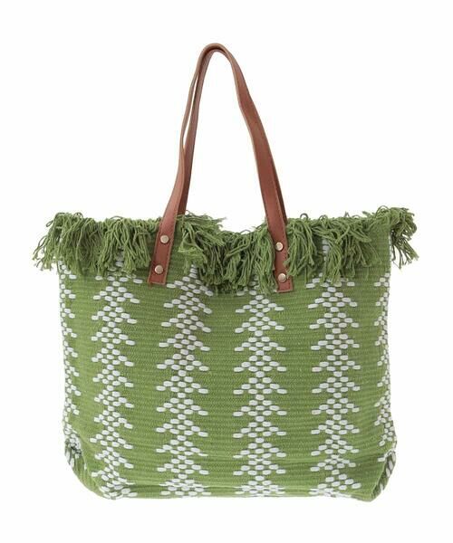 MK MICHEL KLEIN BAG / エムケーミッシェルクランバッグ トートバッグ | 幾何柄ジャカードフリンジトートバッグ | 詳細1