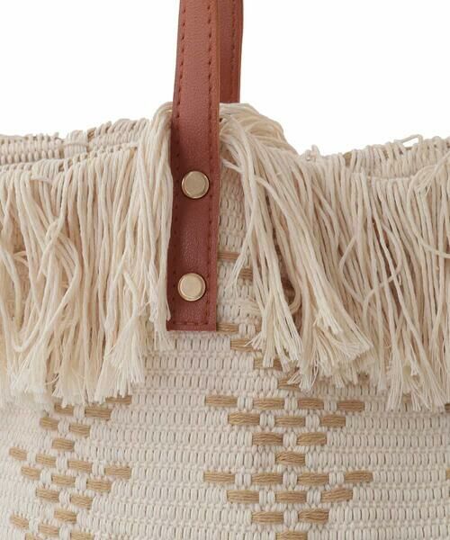 MK MICHEL KLEIN BAG / エムケーミッシェルクランバッグ トートバッグ | 幾何柄ジャカードフリンジトートバッグ | 詳細8