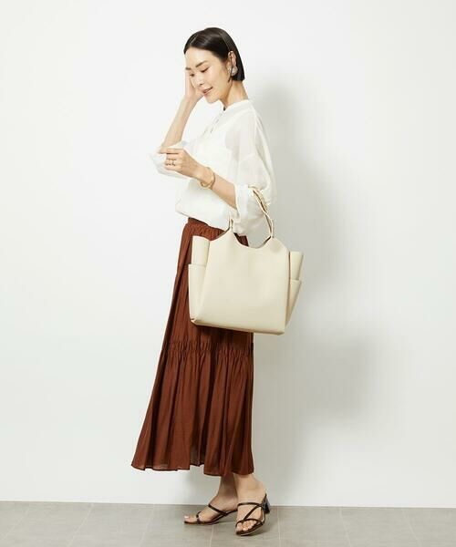 MK MICHEL KLEIN BAG / エムケーミッシェルクランバッグ トートバッグ | [A4収納]スタッズハンドルスクエアトートバッグ | 詳細15