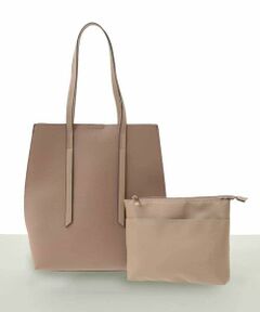 MK MICHEL KLEIN BAG / エムケーミッシェルクランバッグ トートバッグ | [ポーチ付き]合成皮革サイド配色トートバッグ