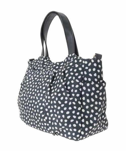 MK MICHEL KLEIN BAG / エムケーミッシェルクランバッグ トートバッグ | [2WAY/軽量/多機能ポケット]ニュアンス柄タックデザイントートバッグ | 詳細12