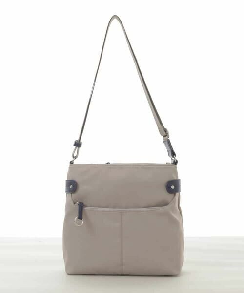 MK MICHEL KLEIN BAG / エムケーミッシェルクランバッグ ショルダーバッグ | [撥水/500g以下の軽量]アクセントレザースクエアショルダーバッグ | 詳細1