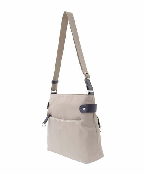 MK MICHEL KLEIN BAG / エムケーミッシェルクランバッグ ショルダーバッグ | [撥水/500g以下の軽量]アクセントレザースクエアショルダーバッグ | 詳細3