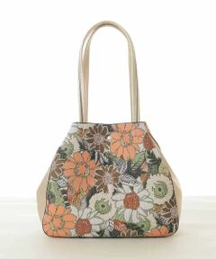MK MICHEL KLEIN BAG / エムケーミッシェルクランバッグ トートバッグ | ボタニカル柄ジョイントデザイントートバッグ