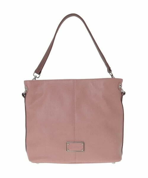 MK MICHEL KLEIN BAG/エムケーミッシェルクランバッグ [2WAY]メタルタグアクセントショルダーバッグ ピンク F