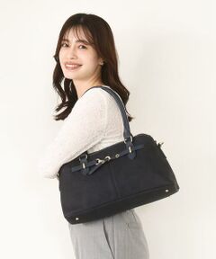 MK MICHEL KLEIN BAG / エムケーミッシェルクランバッグ トートバッグ | [2WAY]ワイドスクエアベルトトートバッグ