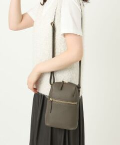 MK MICHEL KLEIN BAG / エムケーミッシェルクランバッグ ショルダーバッグ | 牛革ラウンドジップショルダーバッグ