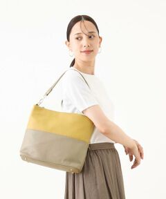 MK MICHEL KLEIN BAG / エムケーミッシェルクランバッグ ショルダーバッグ | [2WAY]バイカラースクエアレザーバッグ