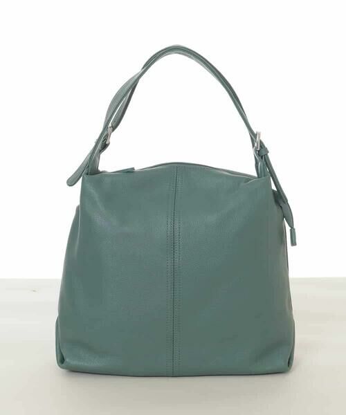 MK MICHEL KLEIN BAG/エムケーミッシェルクランバッグ 台形カウレザートートバッグ グリーン F MK MICHEL KLEIN BAG/エムケーミッシェルクランバッグ 台形カウレザートートバッグ グリーン F