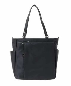 MK MICHEL KLEIN BAG / エムケーミッシェルクランバッグ トートバッグ | [2WAY]レザーパイピングナイロンスクエアトートバッグ