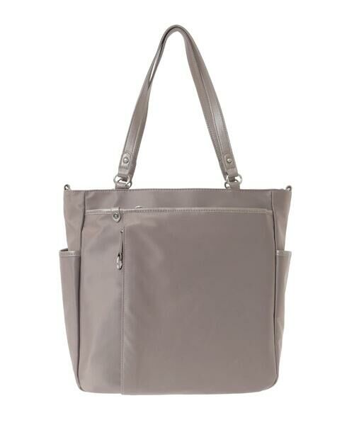 MK MICHEL KLEIN BAG / エムケーミッシェルクランバッグ トートバッグ | [2WAY]レザーパイピングナイロンスクエアトートバッグ | 詳細10