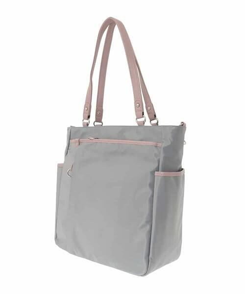 MK MICHEL KLEIN BAG / エムケーミッシェルクランバッグ トートバッグ | [2WAY]レザーパイピングナイロンスクエアトートバッグ | 詳細2