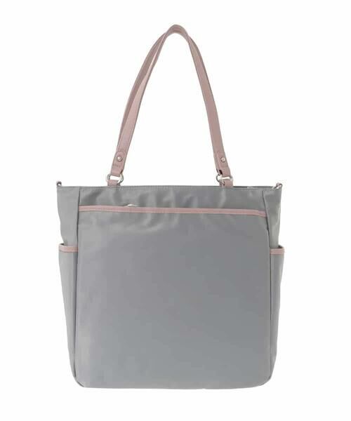 MK MICHEL KLEIN BAG / エムケーミッシェルクランバッグ トートバッグ | [2WAY]レザーパイピングナイロンスクエアトートバッグ | 詳細3