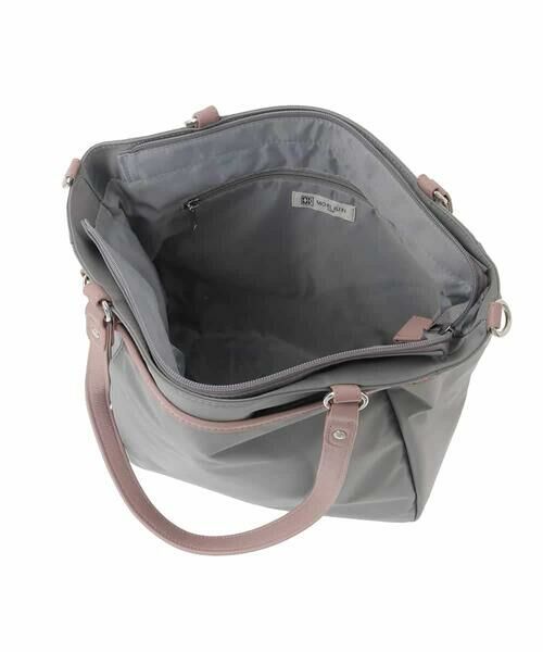 MK MICHEL KLEIN BAG / エムケーミッシェルクランバッグ トートバッグ | [2WAY]レザーパイピングナイロンスクエアトートバッグ | 詳細9